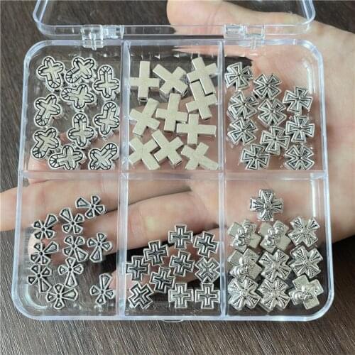 JunKang 60pcs 6 different styles of cross spacer beads DIY making bracelets, necklaces, jewelry connector accessories
