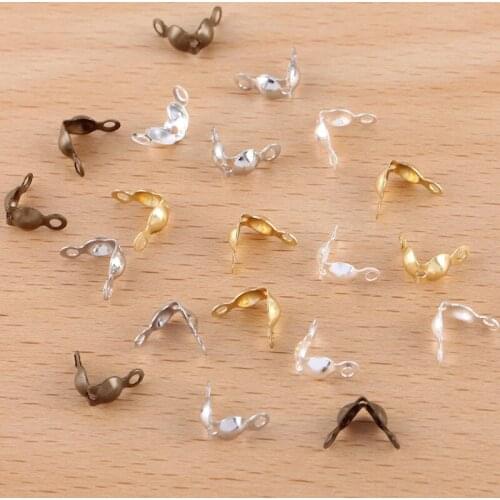 Calottes End Crimps Knot Cover Clam Shell Connectors for 3.5mm Ball Chain DIY Craft Jewelry Findings