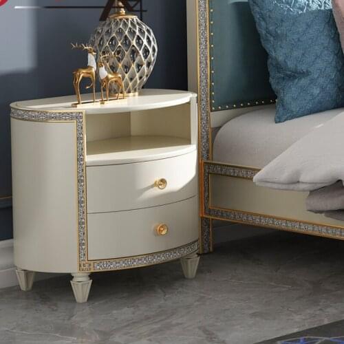 KAROISCTG02American Style Solid Wood Bedside Table European Style Simple Drawer Bedroom Furniture Bedside Table