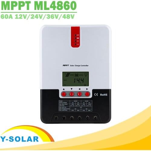 MPPT 60A Solar Charger Controller 12V 24V 36V 48V Auto LCD Display Solar Regulator for Max 150V Solar Panel Input ML4860
