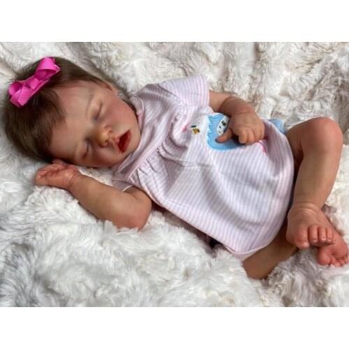 NPK 45CM reborn premie baby newborn doll TwinA baby girl detailed hand painting real soft touch cuddly baby collectible art doll