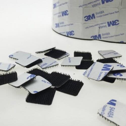 Hot Sell 100 Pces Self Adhesive Fastener Tape Hook Loop Nylon Table Chair Feet With Glue Disks Magic Square Double Side Sticker