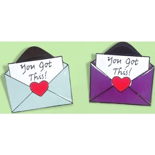 Love envelope metal pins You got this romantic love letter enamel pushpin men and women couple shirt punk lapel brooch jewelry