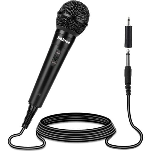 Shinco 4M Cable Dynamic Karaoke Microphone for Singing , Metal Handheld Mic Compatible with Karaoke Machine,Speaker,Amp,Mixer