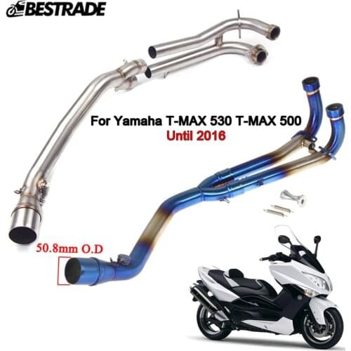 Motorcycle Exhaust Front Mid Link Pipe Header Tube Slip On 51mm Stainless Tube For Yamaha T-MAX 530 T-max 500 Until 2016 Years