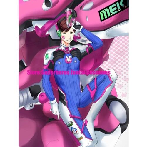 3D Print D.Va Male Version Costume Spandex DVA Cosplay Zentai Genderbent Cosplay Bodysuit for Men Boys