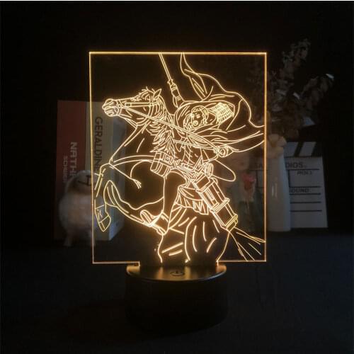 3D Night Light Bluetooth Control for Bright Base Japanese Anime Attack on Titan Erwin Smith 7 Color with Remote Decoration