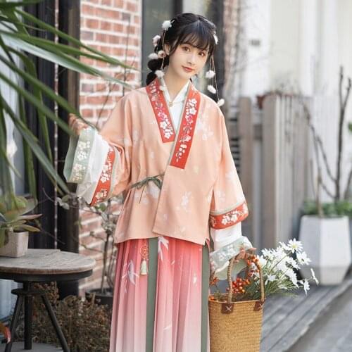 New Improved Hanfu Dress For Women Elegant Long Sleeve Oriental Traditional Clothes Chinese Ancient Classical Hanfu Suit DQL5051