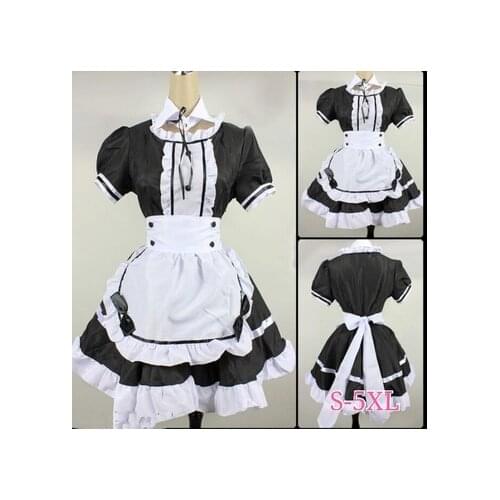New Sexy Sweet Gothic Lolita Dress French Maid Costume Anime Cosplay Sissy Maid Uniform Plus Halloween Costumes For Women