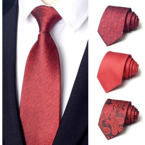 Brand New 8 CM Business Office Dress Suit Tie for Men Wedding Party Red Necktie Male Gift Box