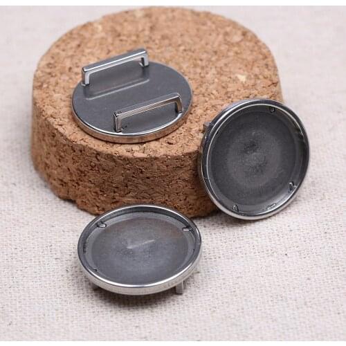 Onwear 10pcs fit 20mm round slider cabochon base settings stainless steel blank cameo bracelet bezel trays diy jewelry findings