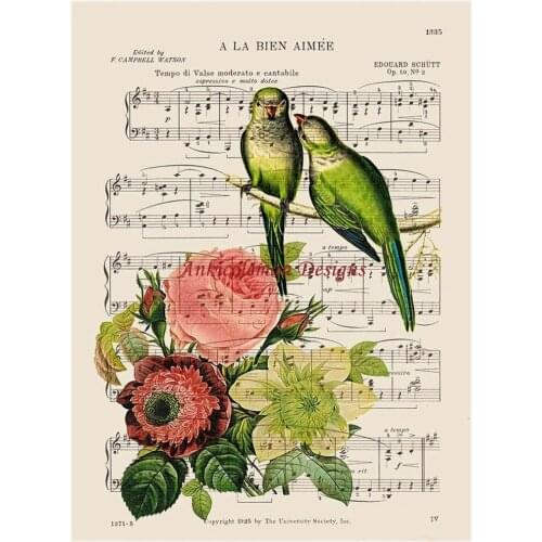 Needlework for embroidery DIY French DMC High Quality - Counted Cross Stitch Kits 14 ct Oil painting - Flowers Musical Score II