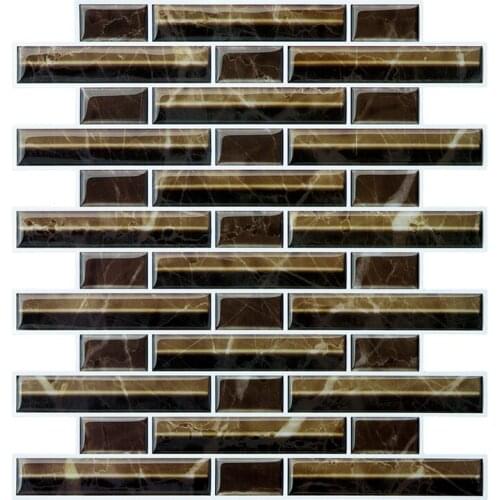 3D Self Adhesive Wall Tiles Peel and Stick Tiles for Kitchen Self Stick Wall Tile Peel off Backsplash DIY Anti-mold Mosaic