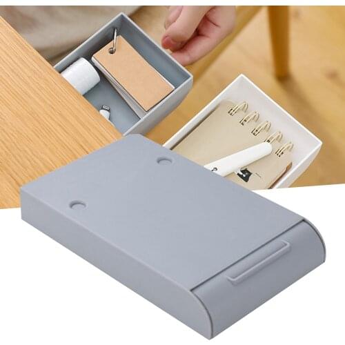 Self adhesive storage drawer storage box rack box space saving tools pen tray remote control key hidden Organizer Storage