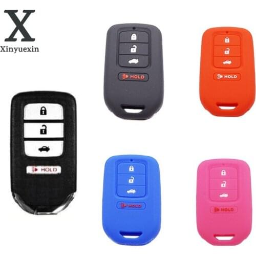 Xinyuexin Silicone Smart Remote Car Key Cover Case for Honda Accord EX EXL Civic Crv Crz Hrv Pilot 4 Buttons key shell protector