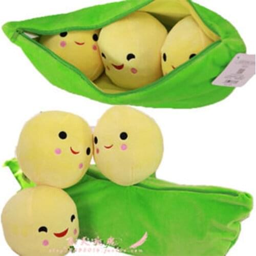 Cute Cartoon Pea Clip Plush Pillow Cloth Doll Peas Cushion Toy Household Car Seat Sofa Bed Pillow Cushion