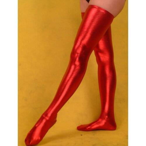 Sexy wetlook black silver Bodystocking lady imitation leather Lace Stockings Lingerie hot Erotic Fetish Clubwear Costumes