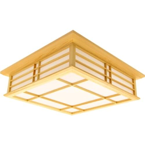 35x35cm Japanese Style Indoor Lighting LED Ceiling Lights Washitsu Tatami Decor Shoji Lamp Wood Restaurant Living Room Hallway