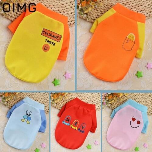 OIMG Dog Hoodies Cartoon Small Dogs Clothes For Pets Pullover Chihuahua Spitz Patchwork Dog Costume Autumn Winter Puppy Clothing