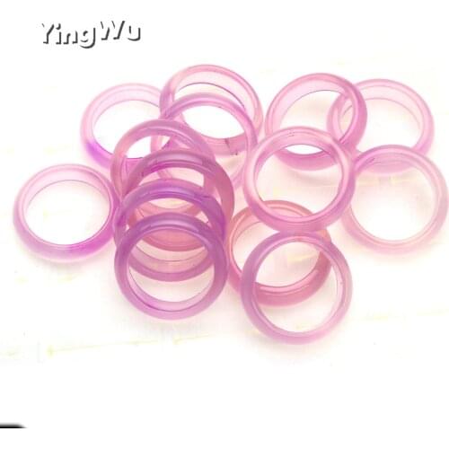 Yingwu Wholesale 10pcs Lot Natural Agate Chalcedony Jade Ring Men Rings Rose Wedding Rings For Men Vintage Jade Jewelry