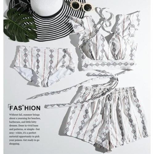 2020 Printed Women Push Up Bikini Set Bandage Bathing Suit Swimwear Summer Sexy Female Biquinis Swimsuit Swimming Beach Wear