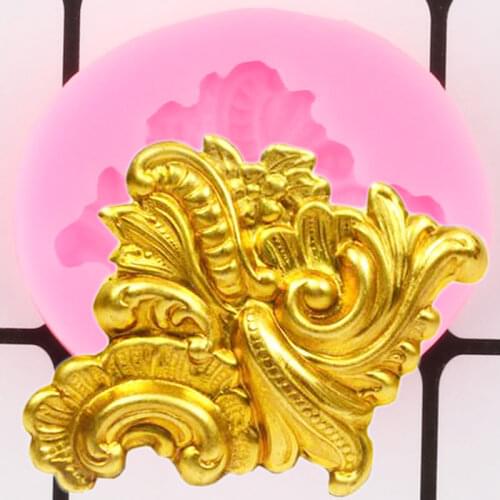 3D Craft Baroque Relief Border Silicone Molds Cupcake Topper Fondant Cake Decorating Tools Candy Clay Chocolate Gumpaste Moulds