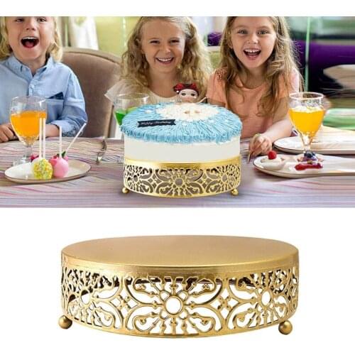 8/12 Inch Hollow Round Metal Cake Stand Holder Dessert Cheese Cupcake Pastry Display Plate Tray Serving Platter for Wedding