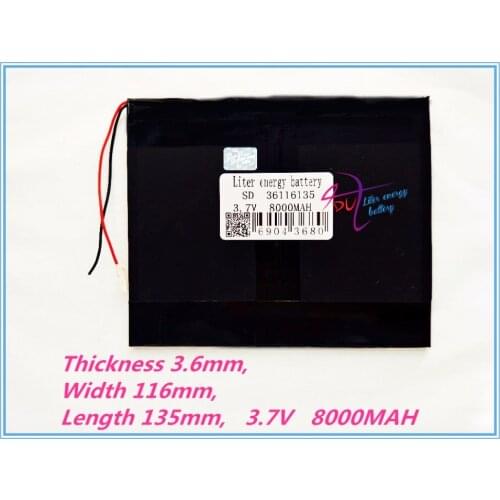 36116135 Tablet PC battery capacity 3.7V 8000mA 8 inch 9inch 10 inch each brand tablet universal rechargeable lithium batteries