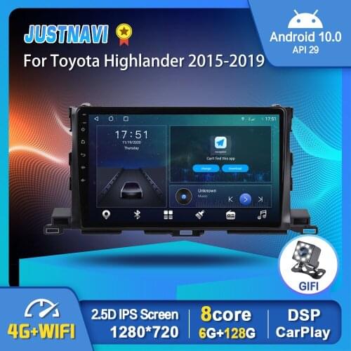 1280 * 720P Android 10.0 DSP Car Radio Player For Toyota Highlander 2015-2019 Video Navigation GPS WIFI Carplay Stereo No DVD