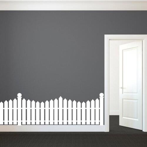 White Picket Fence - Wall Decal Custom Vinyl Art Stickers for Nurseries, Kids Rooms, Classrooms, Hallway Decor F850