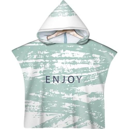 Free shipping Encourage Words Enjoy With Love Heart Baby Kids Children Hooded Towel Pool Beach Poncho Towel Cape Novelty Gift