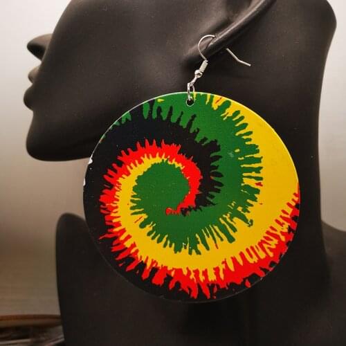 Free Shipping!Swirl wooden earrings can mixed colors