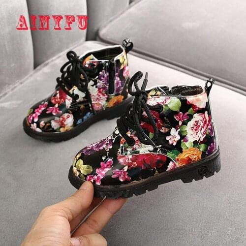 Ainyfu Kids Boots Autumn Pu Leather Waterproof Martin Boots Brand Girls Boys Shoes Rubber Boots Hot Sale Children Boots B249