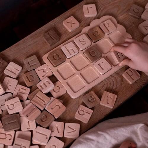 Wooden Alphabet Board - Wooden Alphabet Letters - Wooden Alphabet Tray - Wooden Alphabet Puzzle - Montessori Toys