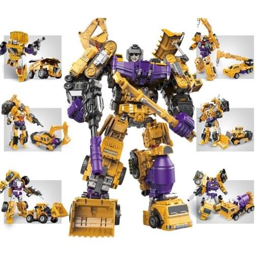 Jinjiang Devastator Transformation Action Figure Movie Model Deformation Toys For Kids KO 8008 ABS Scrapper Car Robot Figma Gift