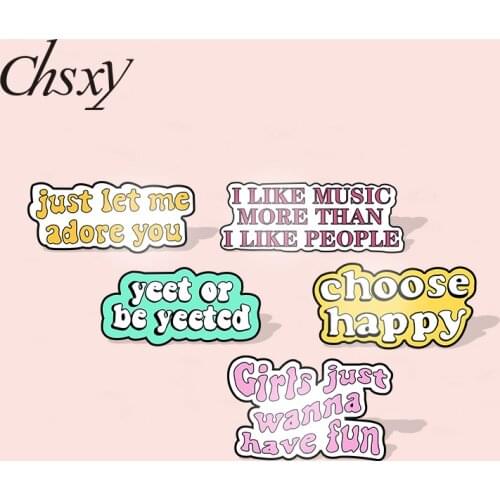 Enamel Novel Motto Pin Funny Letter Brooches for Friends Backpack Clothes Acrylic Lapel Pin Badge Fashion Jewelry Wholesale Gift