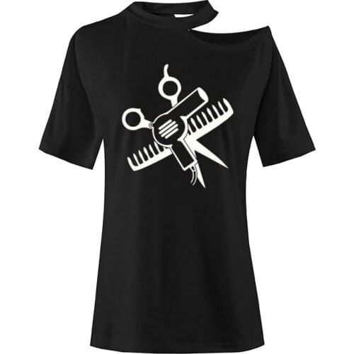 Hairdressing Hair Dryer Print T Shirt Cotton Women Summer Loose Short Sleeve Casual T-Shirt Top Harajuku New Camisetas Plus Size