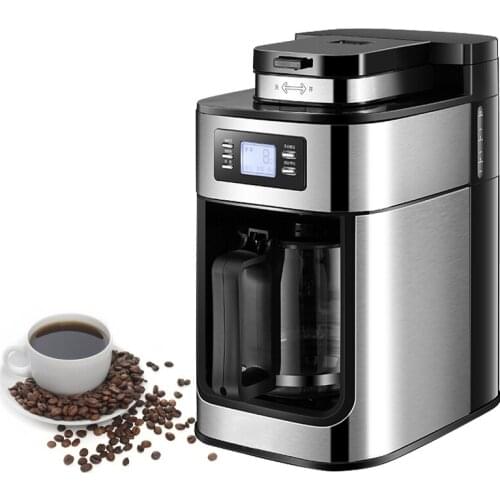 2 In1 Drip Coffee Maker Compatible Ground Coffee and Coffee Bean Grinder Coffee Maker Machine with Digital Display Keep Warm