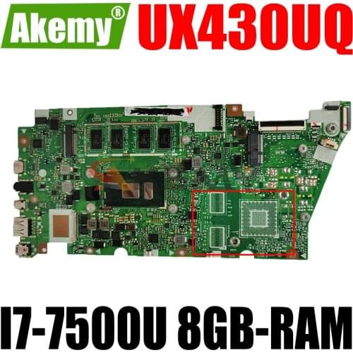 AKEMY UX430UQ Laptop Motherboard For ASUS ZenBook UX430UA UX430UQK UX430UN UX430U Original Mainboard 8GB-RAM I7-7500U GM