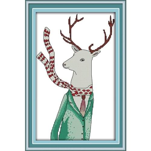 Joy sunday Mr.deer Animal Series 11CT14CT DIY cross stitch Home Decor Needlework counted crafts cross stitch kit