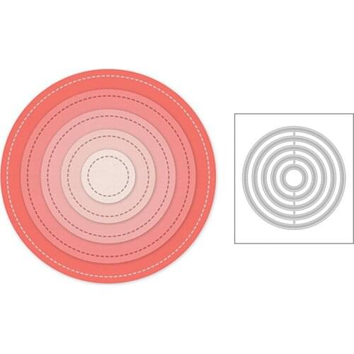 2020 New Round Edge Sewing Thread Embossing Nesting Metal Cutting Dies For DIY Making Layered Card Paper Scrapbooking No Stamps