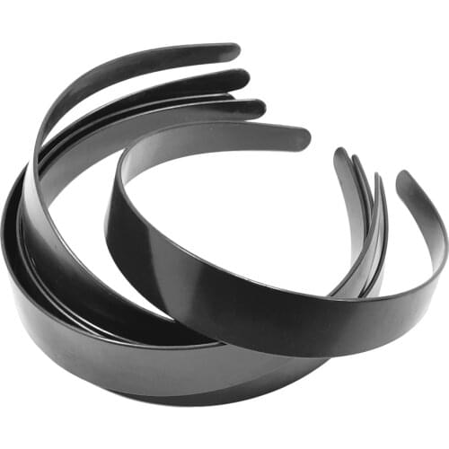 10x Unisex Black Plain Hair Head Hoop Band Sport Headband Hairband Practical