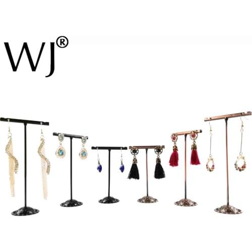 Wholesale 3pcs/set Jewelry Stud Earrings Display Stand Rack Metal T Bar Hanger Showcase Ear Nails Organizer Holder Shooting Prop