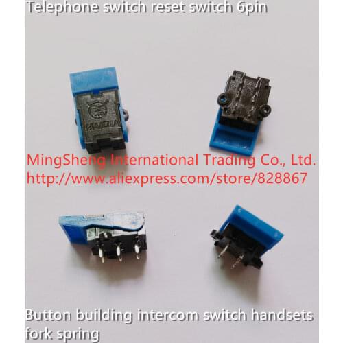 Original new 100% telephone switch reset switch 6pin button building intercom switch handsets fork spring