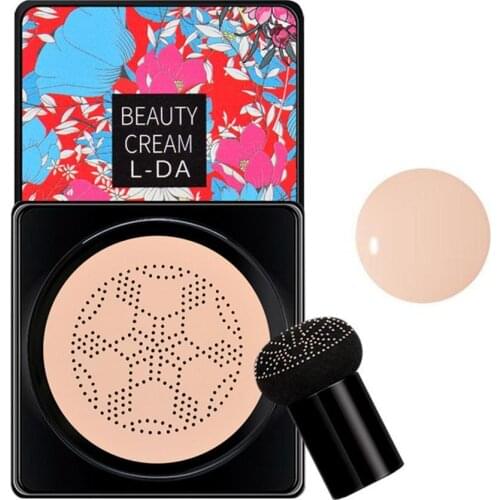 Mushroom Cushion BB Air Cushion Foundation CC Cream Concealer Whitening Makeup Waterproof Brighten Face Base Tone Korean Makeup