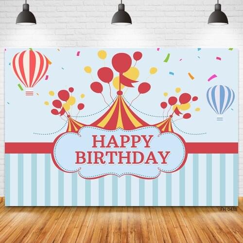 Custom Name Sky Balloon Stripe Decor Photography Background For Happy Birthday Party Newborn Baby Child Boy Girl Shoot Backdrops