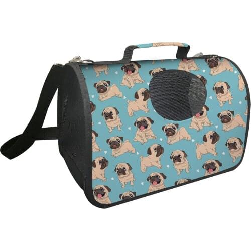 Pet Carrier Backpack Cute Pekingese Printing Pet Accessories Travel Portable Breathable Mesh Pet Dog/Cat Carrier Shoulder Bag