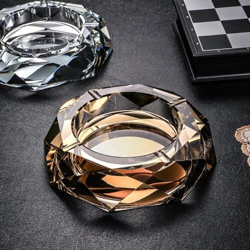 Nordic Desk Accessories Ashtray Popular Crystal Glass Ashtrays Portable Decorative Cigar Ashtray Holder for home