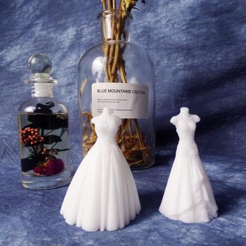 Wedding Dress Candle Mold Silicone Baby Wax Mould Soap Making DIY Fondant Chocolate Cake Decorating Silicone Christmas Mold