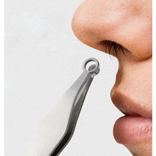 Universal Nose Hair Trimming Tweezers Stainless Steel Eyebrow Nose Hair Cut Manicure Facial Trimming Makeup Scissors